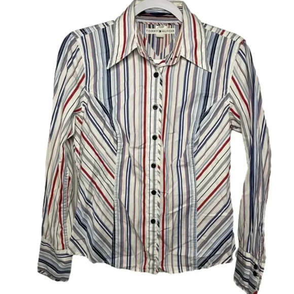 ☀️Tommy Hilfiger Long Sleeve Button Up Blouse - Picture 1 of 5